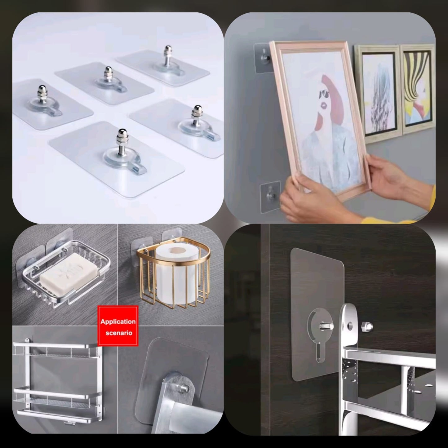 Premium Transparent Adhesive Wall Hooks 5 pairs ( 10 PCs )