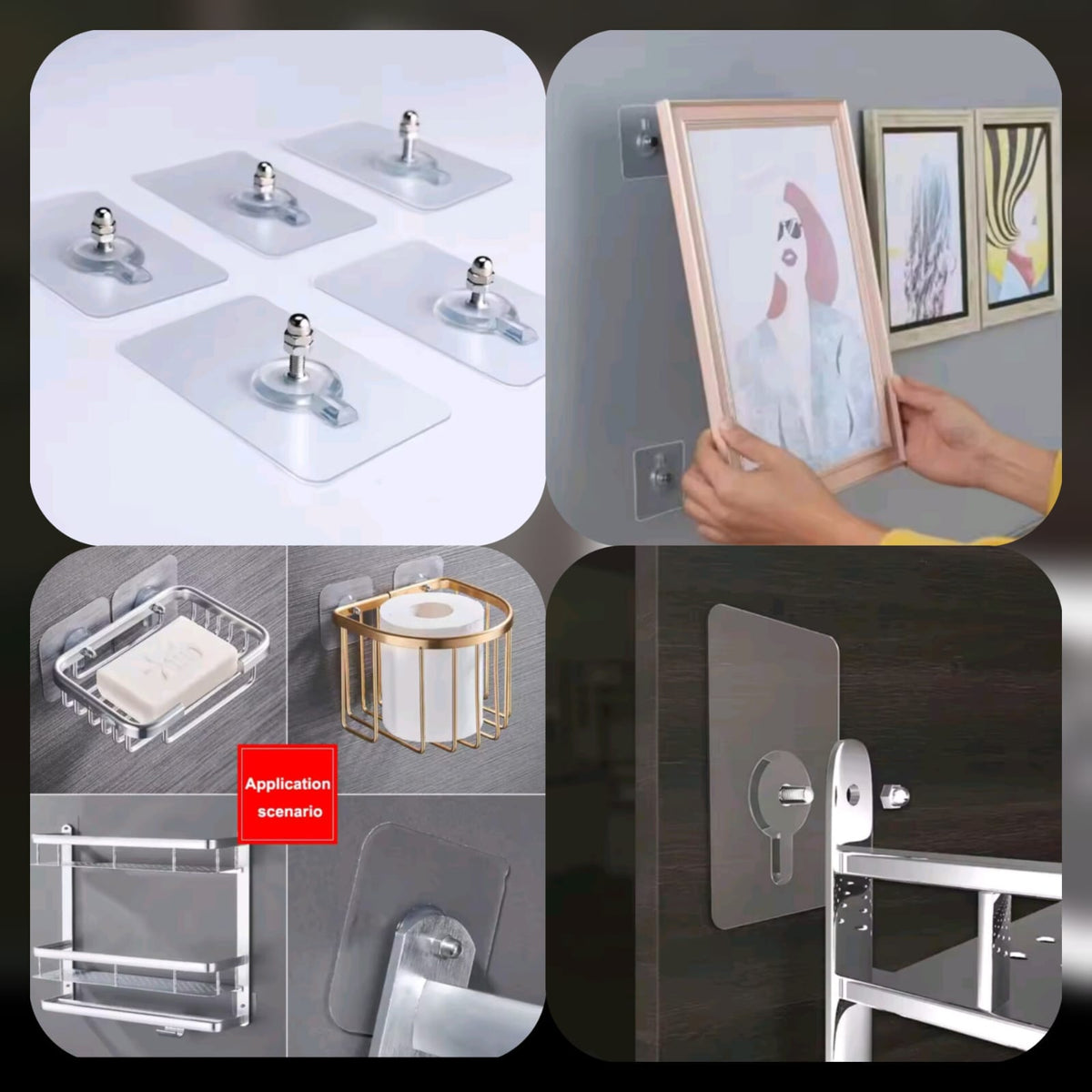 Premium Transparent Adhesive Wall Hooks 5 pairs ( 10 PCs )