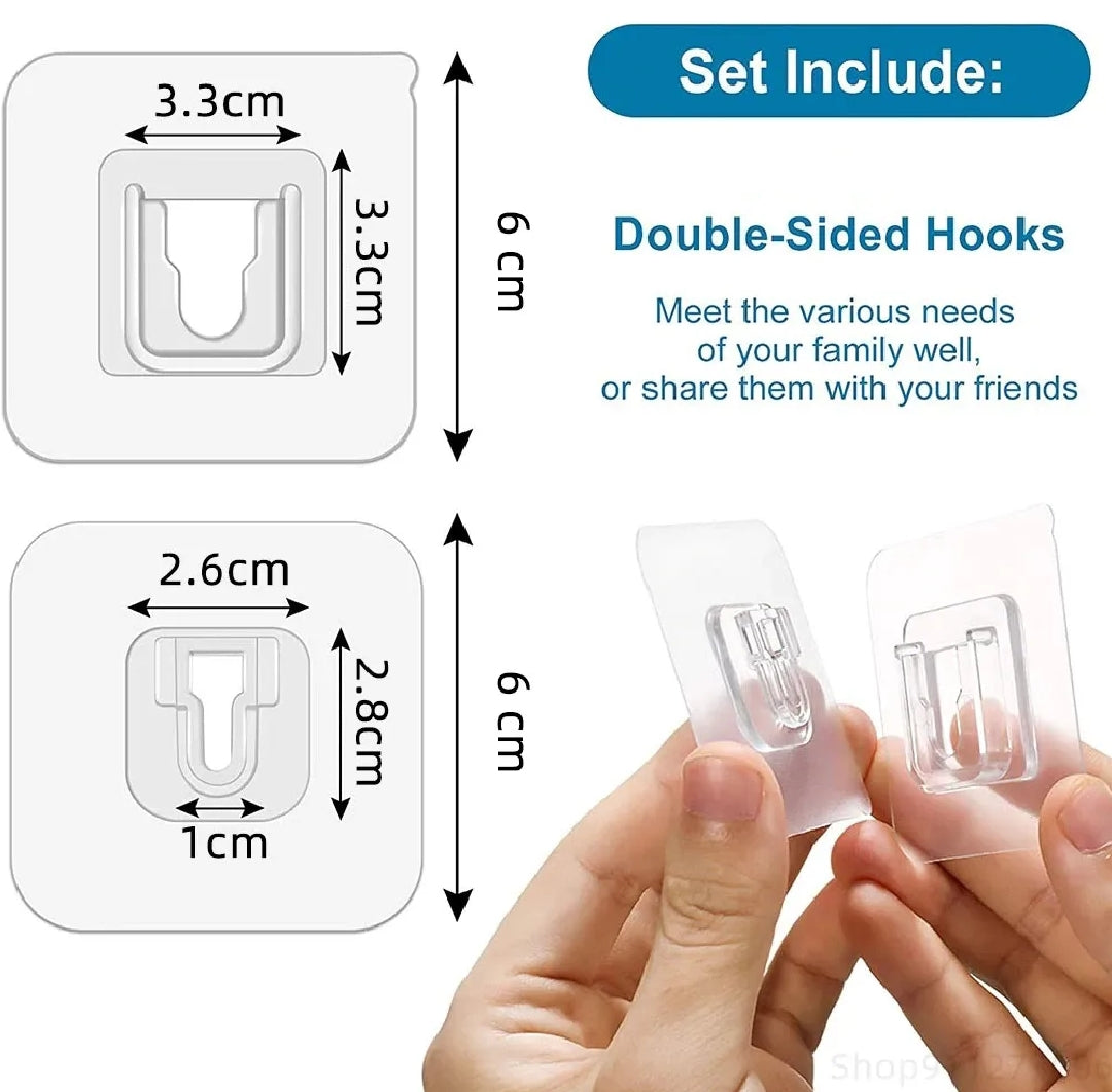 Premium Transparent Adhesive Wall Hook 5 pairs ( 10 PCs )