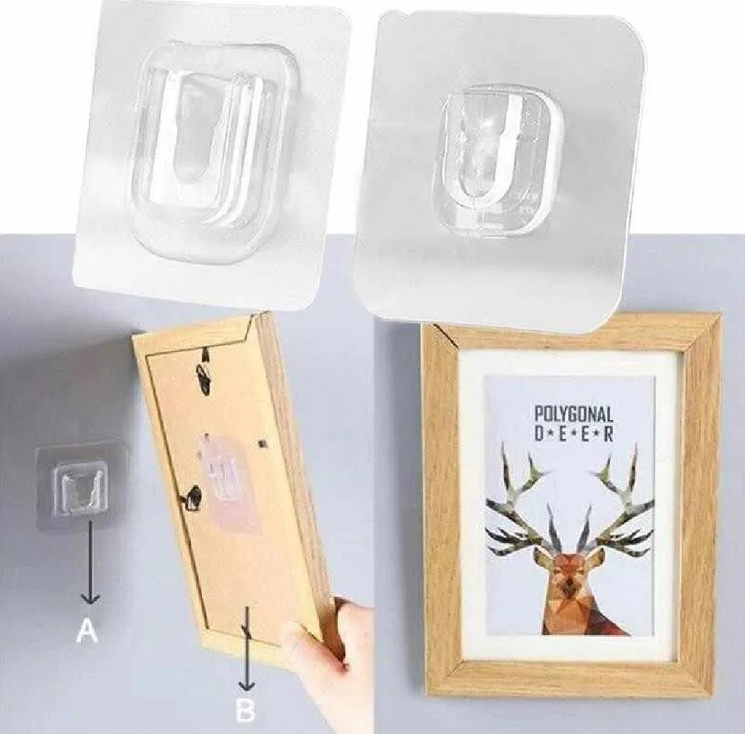 Premium Transparent Adhesive Wall Hook 5 pairs ( 10 PCs )