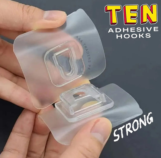 Premium Transparent Adhesive Wall Hook 5 pairs ( 10 PCs )