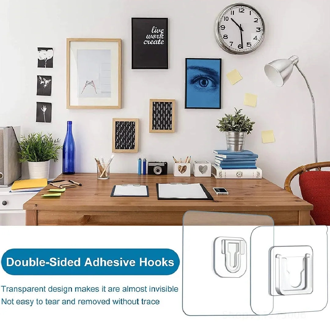 Premium Transparent Adhesive Wall Hook 5 pairs ( 10 PCs )