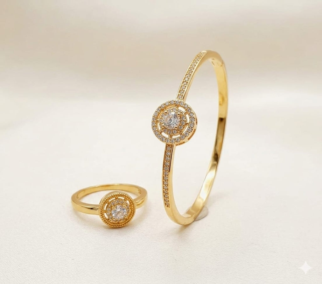 Golden Halo Bangle & Ring Set