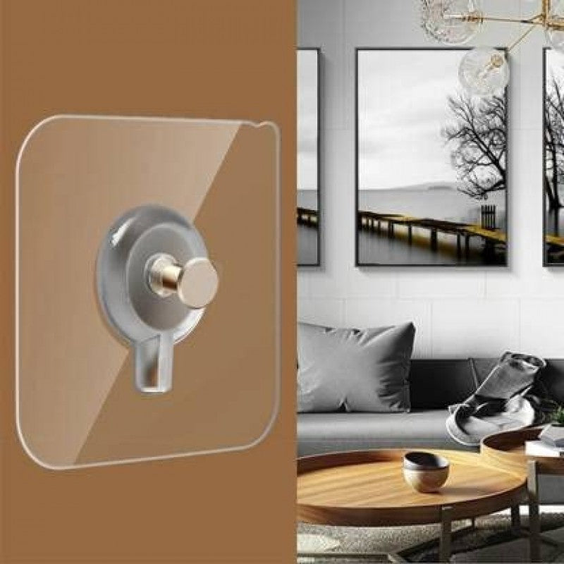Premium Transparent Adhesive Wall Hooks 5 pairs ( 10 PCs )