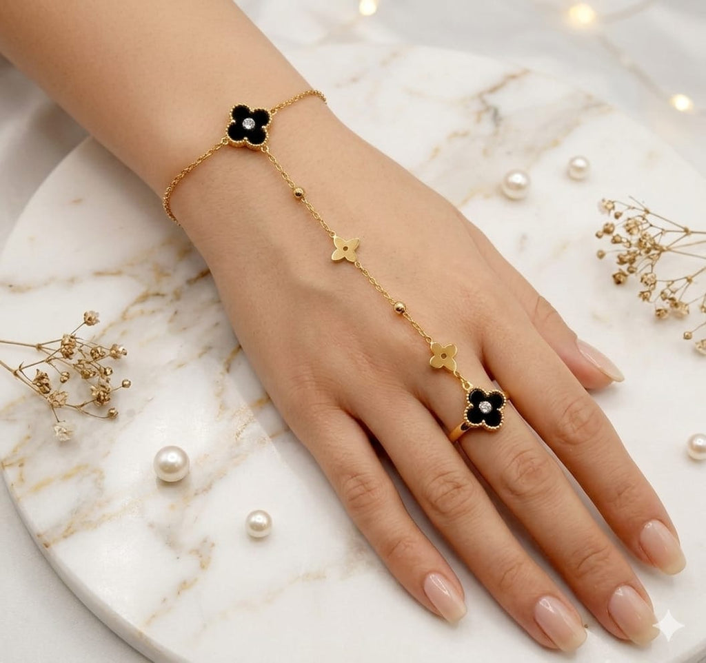 Elegant Clover Leaf Hand Harness