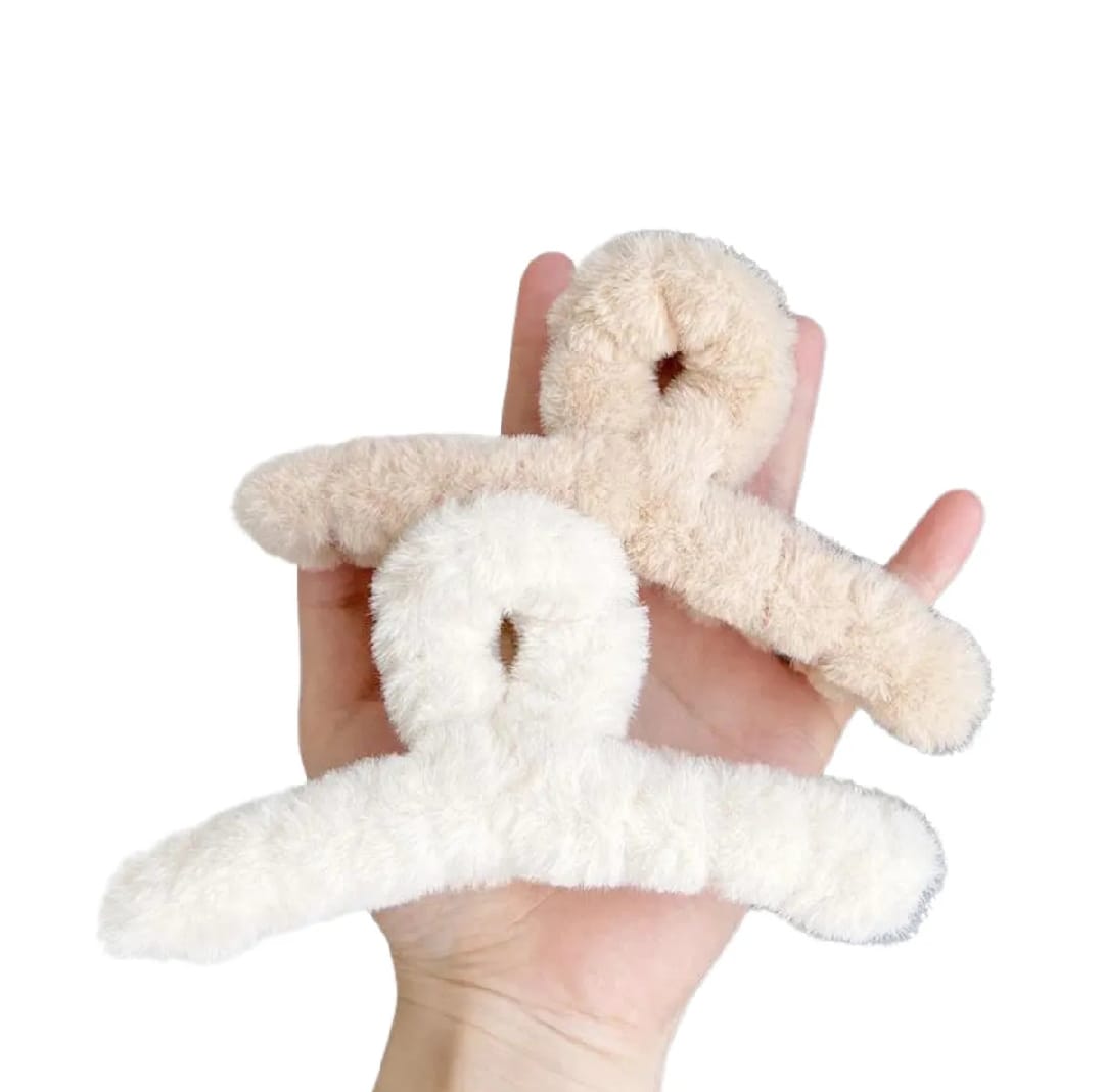 1 PC Soft Fluffy Hair Claw Clip for Women | Teddy Fur Hair Catcher | Cute Hair Accessory