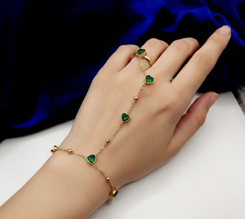 Black Heart Charm Hand Harness