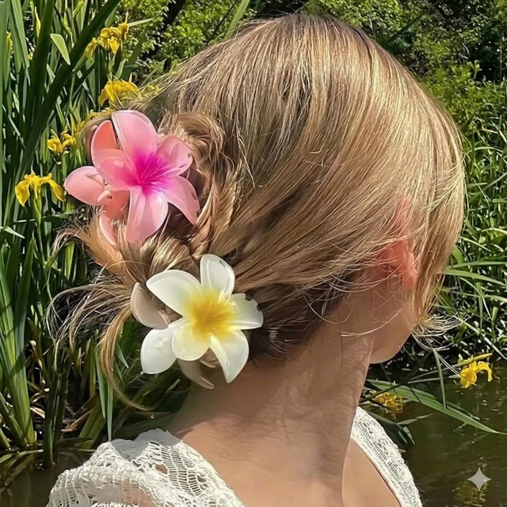 2PC Set Of Elegant Floral Hair Clips