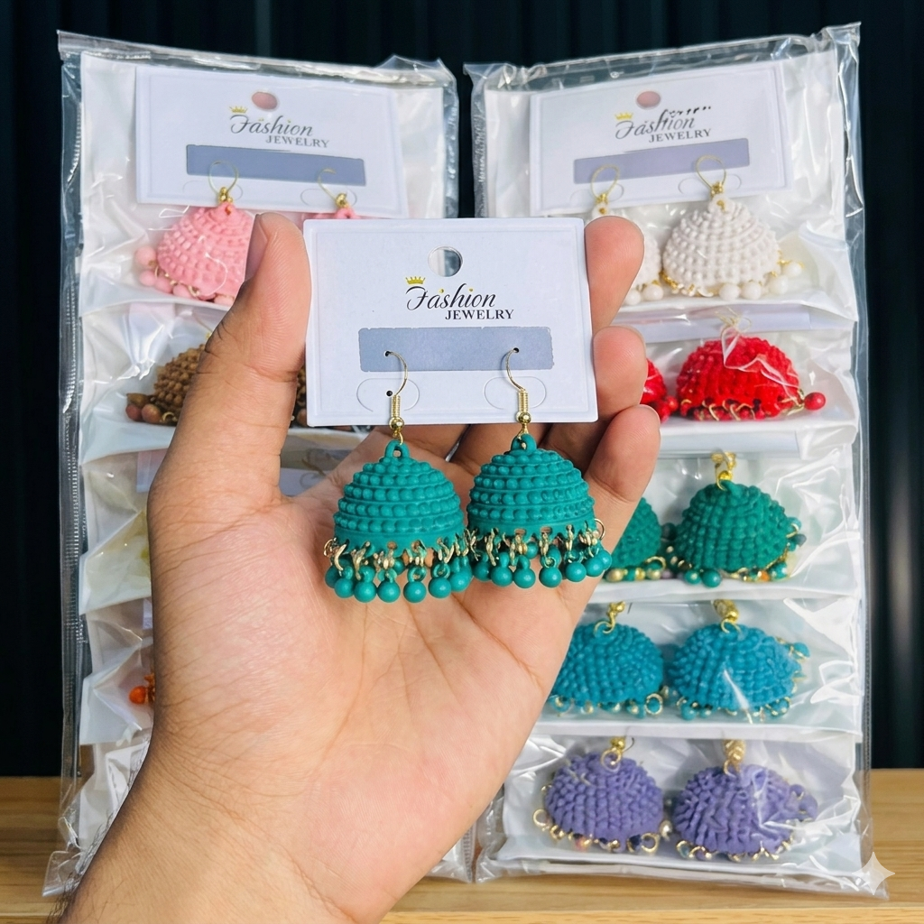 Multicolor Traditional Jhumka Set , Handmade Silk Thread Jhumka Earrings – Pick Your Color!