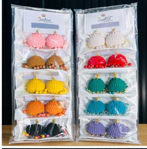Multicolor Traditional Jhumka Set , Handmade Silk Thread Jhumka Earrings – Pick Your Color!